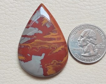 Natural Noreena Jasper Gemstone Cabochon: Pear Stone (44x30x6 MM)