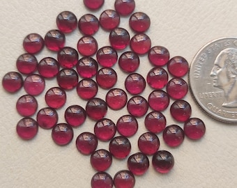 Cabochon di granato rosso naturale - Lotto all'ingrosso rotondo da 6 mm