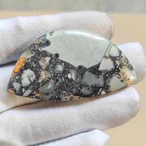 Maligano Jasper Cabochon: Fancy Gemstone Pendant (56x30x6 MM)