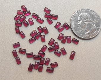 Cabochon di granato rosso naturale: lotto all'ingrosso di pietre preziose ottagonali da 3 x 5 mm