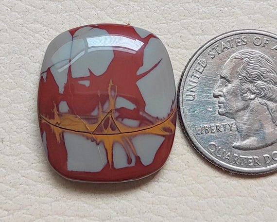 Natural Noreena Jasper Cabochon: Cushion Cut Gemstone (26x23x5 MM)