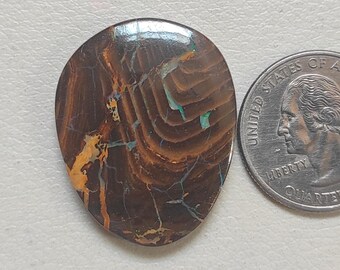 Natural Koroit Boulder Opal Cabochon, Australian Gemstone (33x27x5mm)