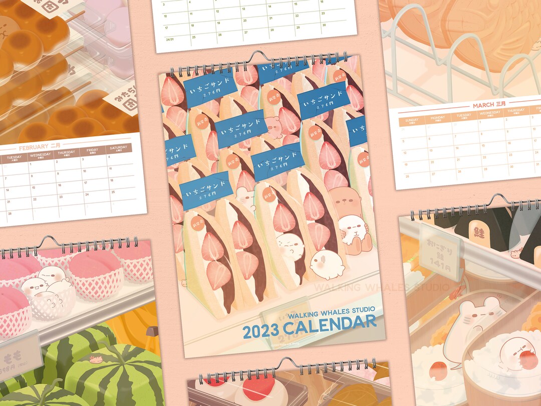 2023 Wall Calendar A4 Kawaii Wall Art Planner Home Decor Etsy