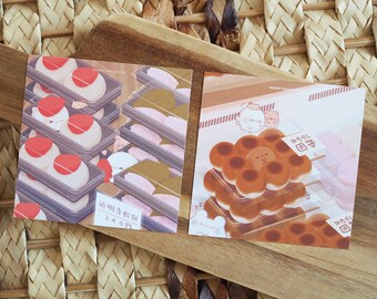 Food Art Print | Cute Wall Decor | Mochi Dango Japanese Food | Gifts for Food Lovers