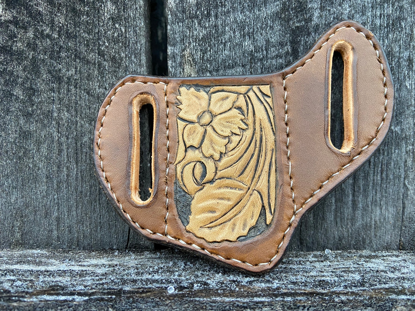Custom Hand tooled leather knife sheath. Etsy