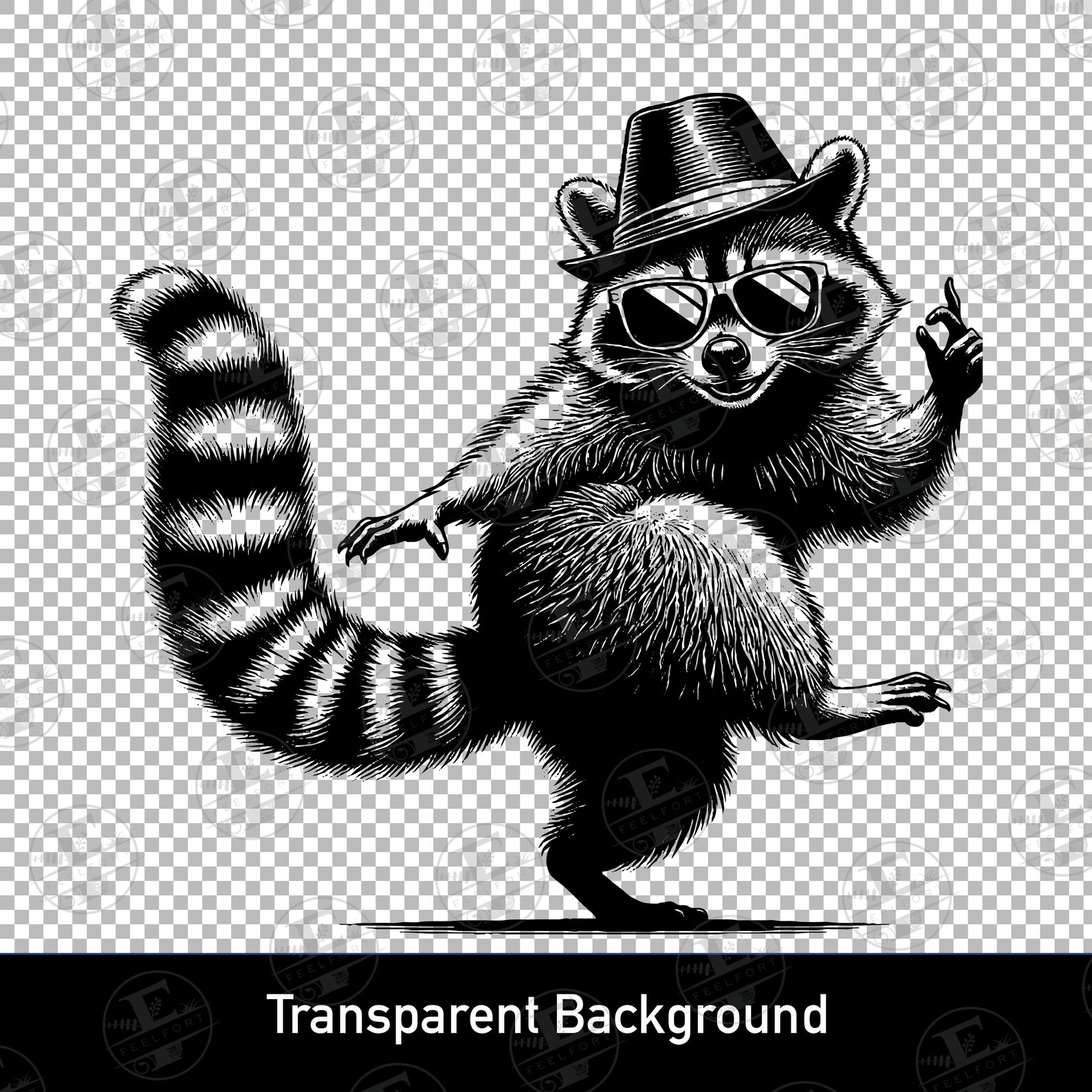 Dancing Raccoon SVG and PNG Bundle, Raccoon Clipart, Dancing Animal Svg ...