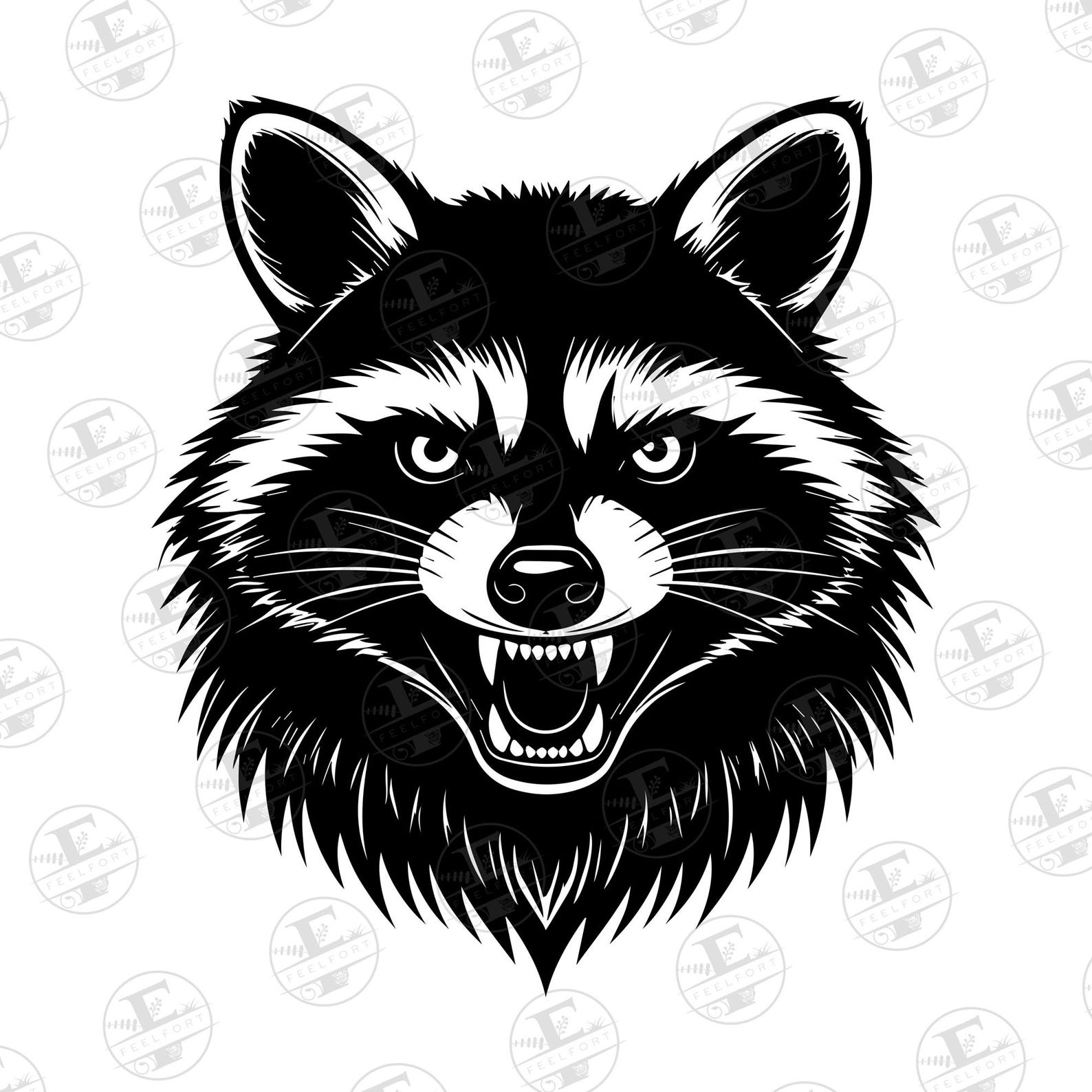 Angry Raccoon SVG and PNG Bundle, Raccoon Clipart, Angry Animal Svg ...