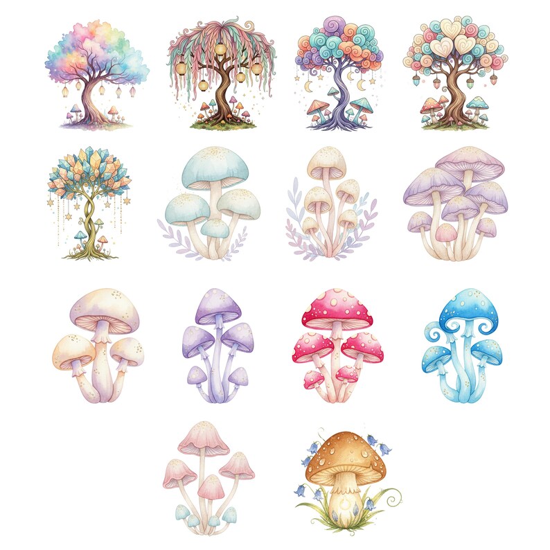 Magical Fairy Clipart Bundle | Watercolor Fairy Garden PNG | Whimsical ...