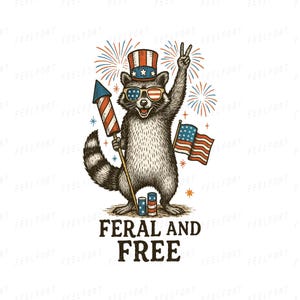 Wilde en gratis wasbeer SVG-PNG | Patriottische 4 juli-clipart | Vintage USA Independence Day-ontwerp voor Cricut-sublimatie & ambachten | 01