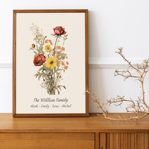 Personalized Birth Month Flower Bouquet Custom Birth Month Flower Family Bouquet  Birth Month Flower Personalized Gift Digital Download