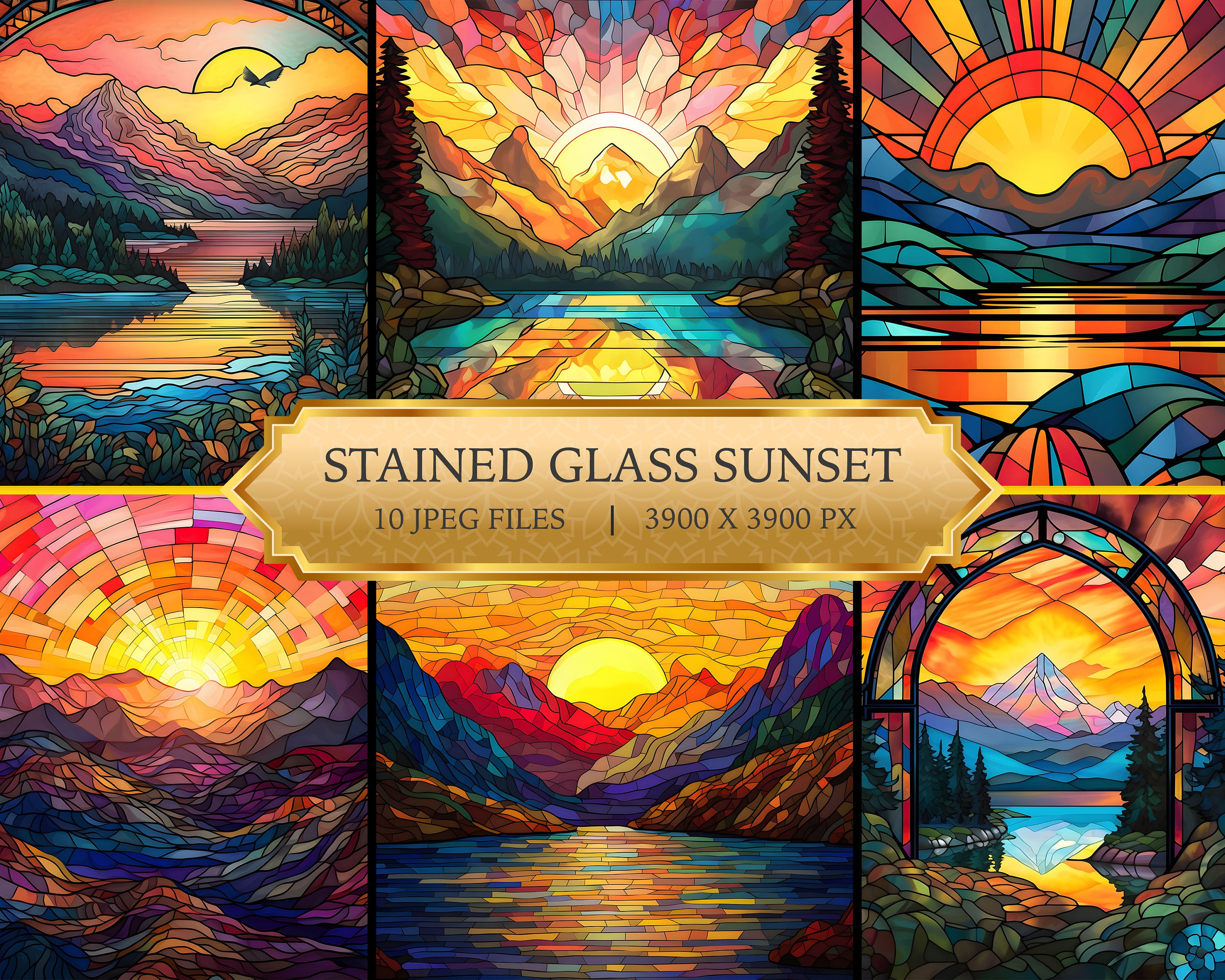 Stained Glass Pattern - Sunrise Pattern — SwellColors Glass Studio