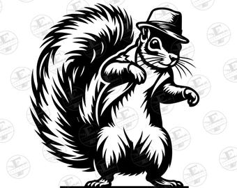 Paquete SVG y PNG de ardilla bailando, clipart de ardilla, animal bailando en formato Svg, ardilla Cricut, clipart de animales, archivos de ardilla cortados con láser