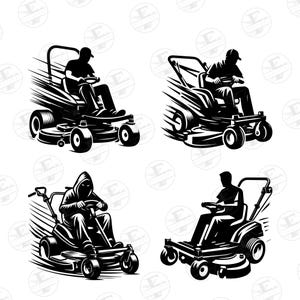 Zero Turn grasmaaier SVG PNG-bundel, grasmaaier Svg, landschapsarchitectuur Svg, grasmaaier gesneden bestanden, grasmaaier Vector, grasmaaier illustraties