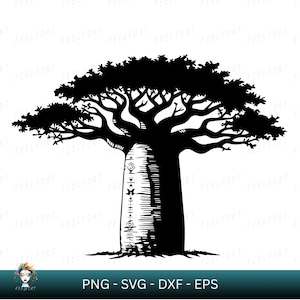 African Tree of Life SVG, Baobab Tree Png Dxf, Eps | Safari Cut File, Cricut, Baobab Tree Silhouette, Africa Clipart Design Laser Cut