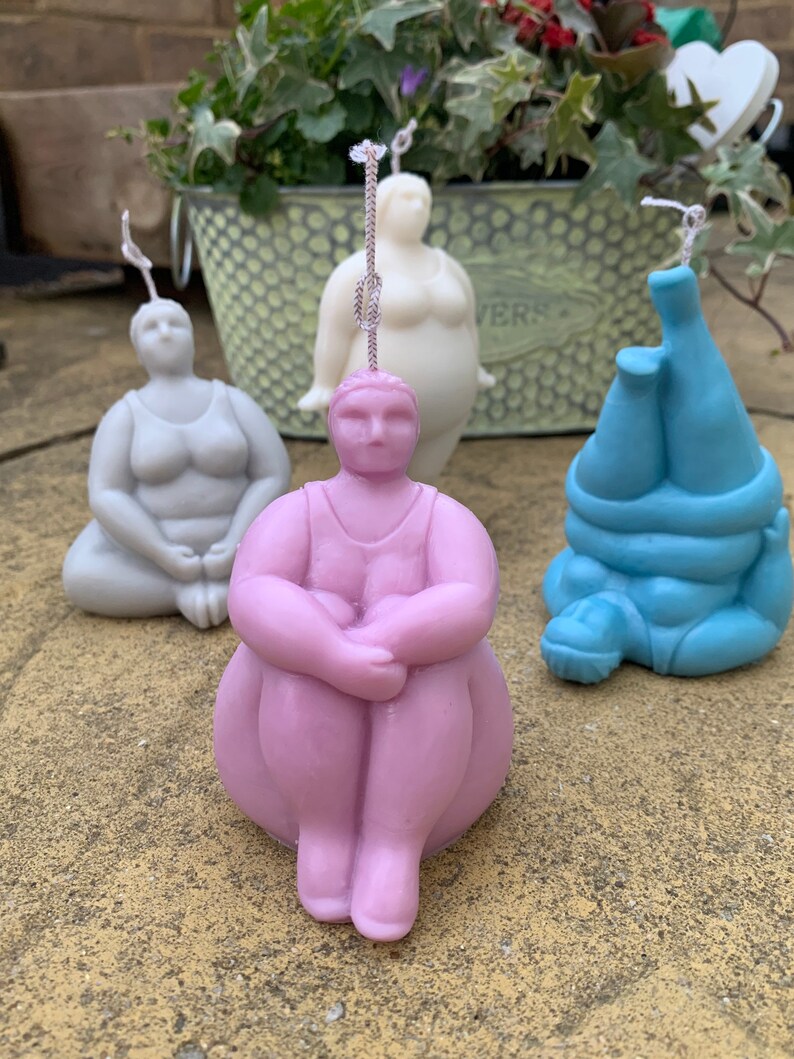 Modern Yoga Decor Candle sexy Fat Lady Figurine torso body Etsy