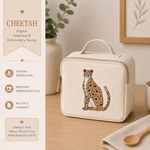 Applikation och broderidesign med gepard