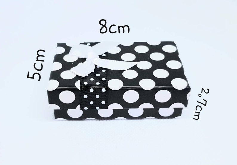 Gift Box, Black and White Polka Dot Gift Box, Black and White Gift Box