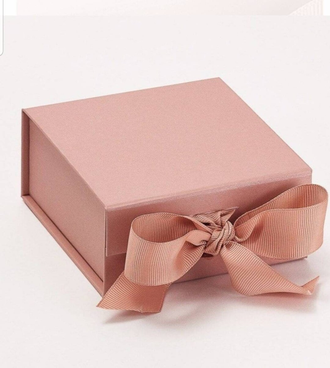 Gift Box With Ribbon Rose Gold Gift Box Luxury Quality Gift Etsy