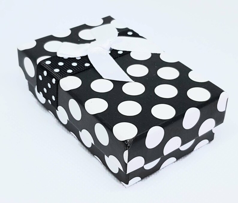 Gift Box, Black and White Polka Dot Gift Box, Black and White Gift Box