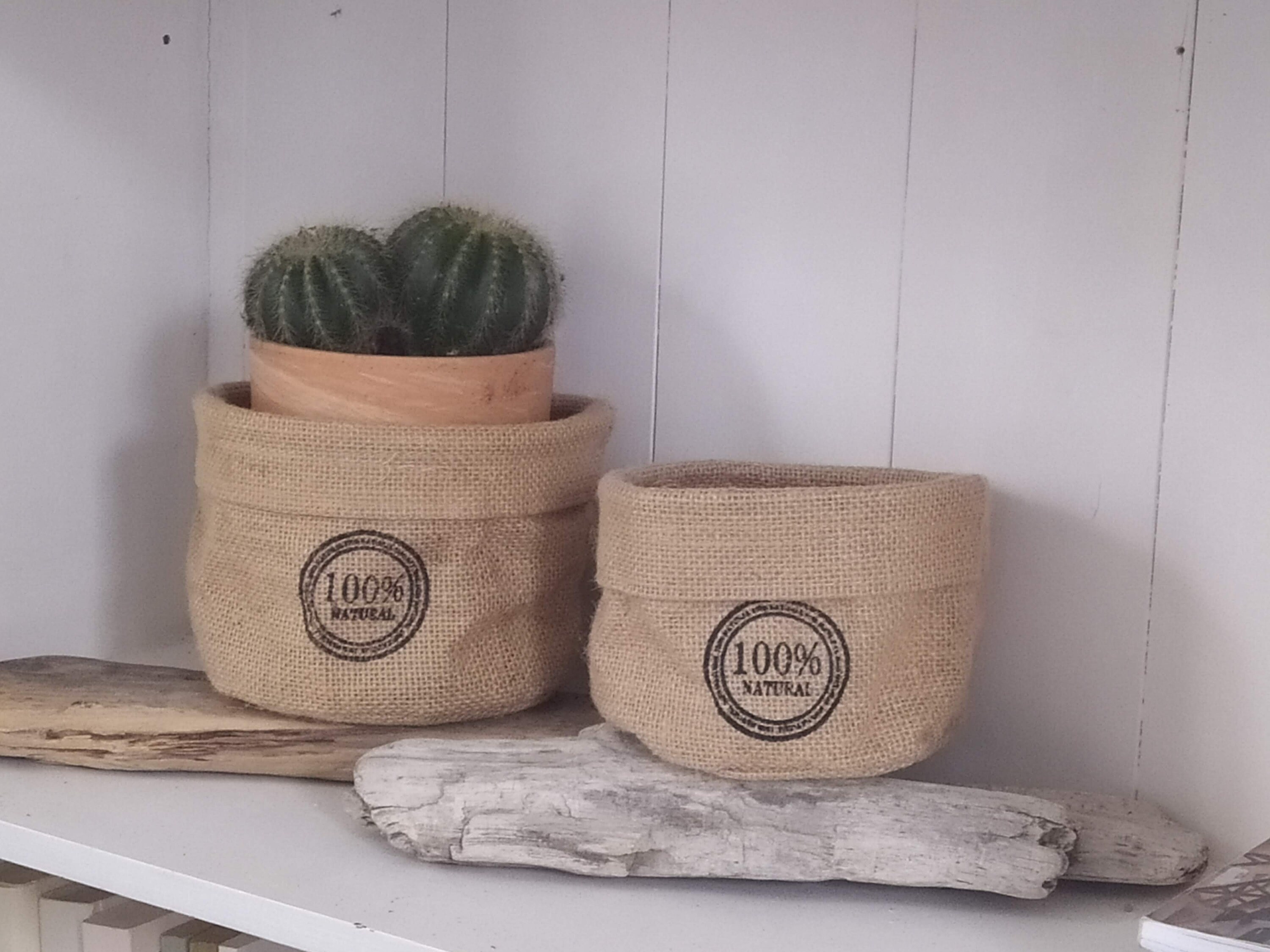 Cache Pot En Toile De Jute