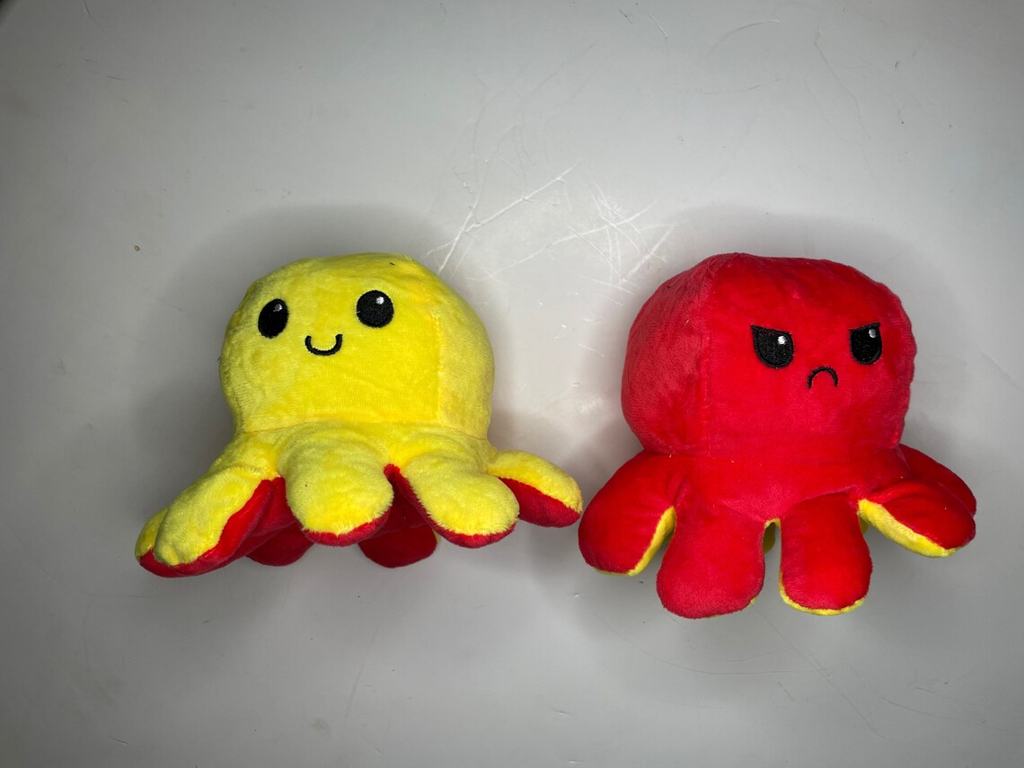 Reversible Octopus Red and Yellow Show Your Mood | Etsy