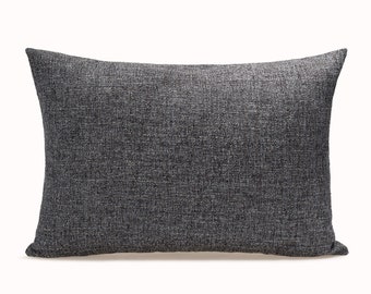 Navy Blue Boucle Fabric Pillow Cover, Boucle Throw Pillow Cover, Decorative Lumbar Pillow, Sofa Cushion Case, 20x20 inches 14x20 inches
