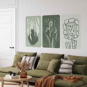 Set di adesivi murali Trio Arch, carta da parati Bed Arch, set di 3 dipinti astratti a forma di arco Boho, staccabili e attaccabili per pareti lisce
