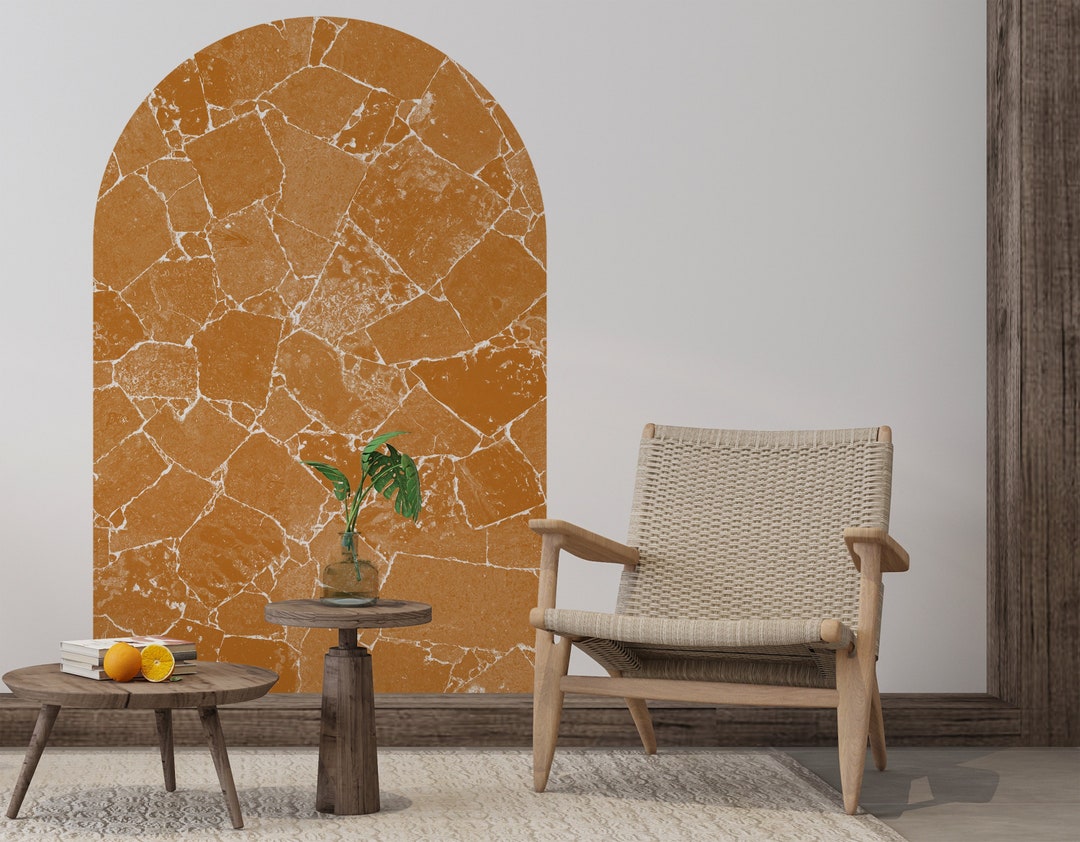 Boho Wall Sticker Stone Texture Removable Sticker Arch Wall Decal
