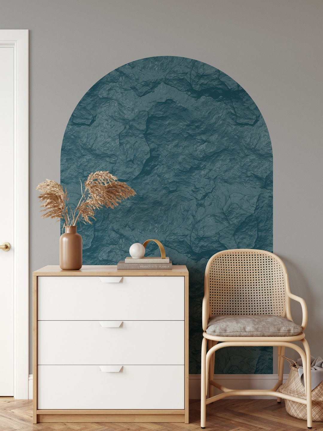 Boho Wall Sticker 3D Stone Wall Decal Peel & Stick Removable Sticker ...