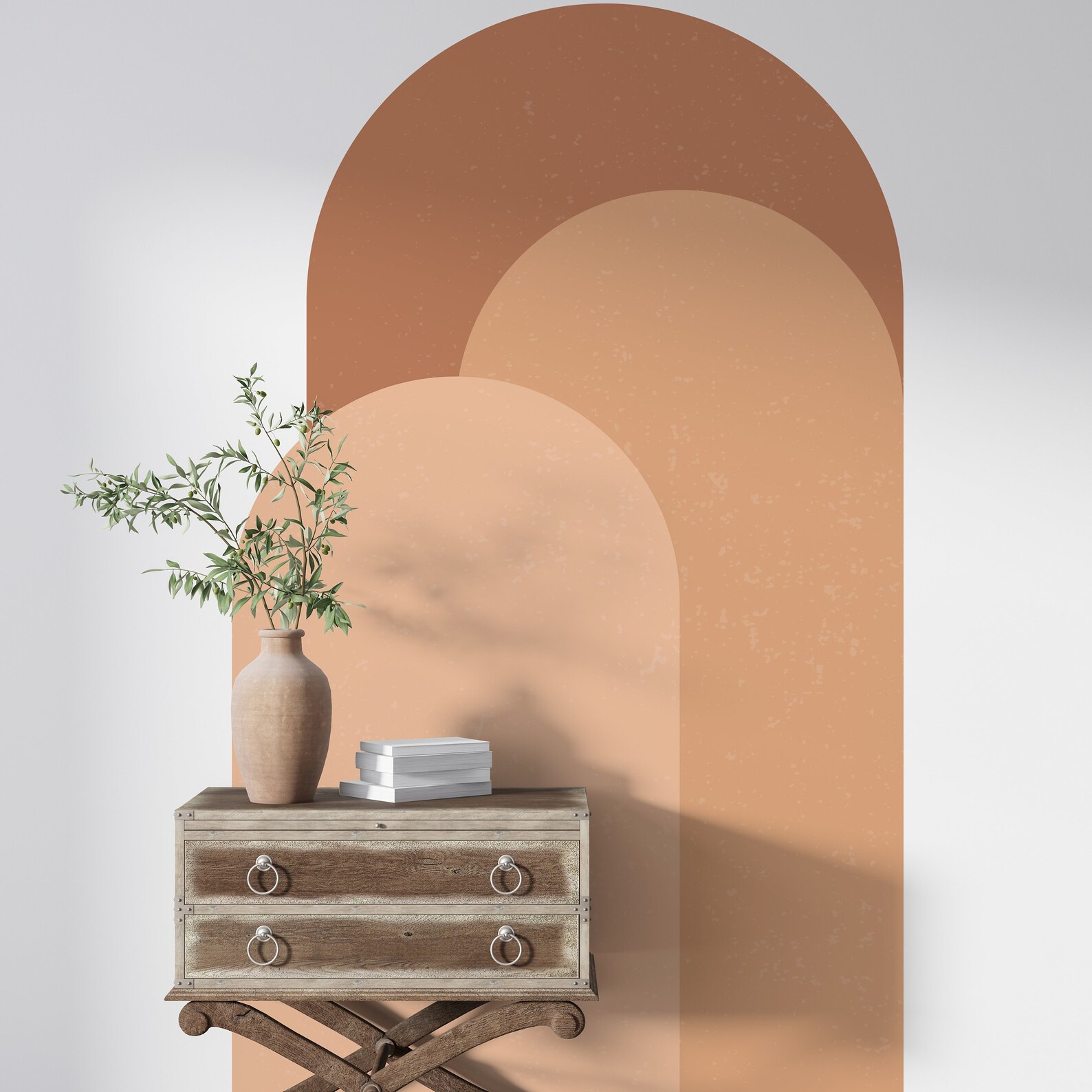 Boho Colorblock Wall Decal Mid Century Wall Art Arch Wall Decal Arch ...