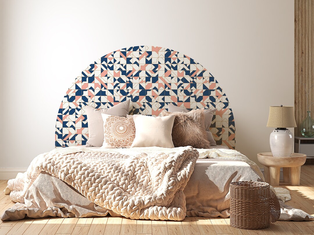 Headboard Wall Stickers Removable Boho Arch Decal Color Block Vinyl