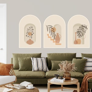 Boho Elements Wall Decal Set | Boho Wall Art Sticker | Abstract Arch Wall Print| Scandinavian Bohemian Decor