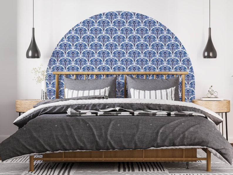 Headboard Wall Stickers Removable Boho Arch Decal Color Block Vinyl