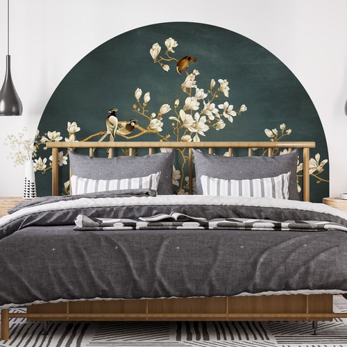 Headboard Wall Decal Bed Arch Sticker Color Block Wall Etsy