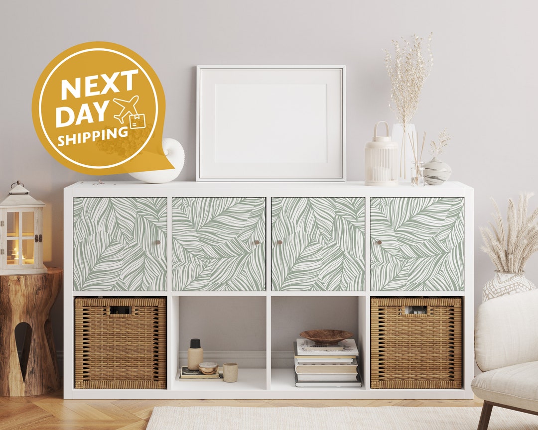 Banana Leafs Pattern 03, Ikea Kallax Decal Ikea Hack for Ikea Kallax