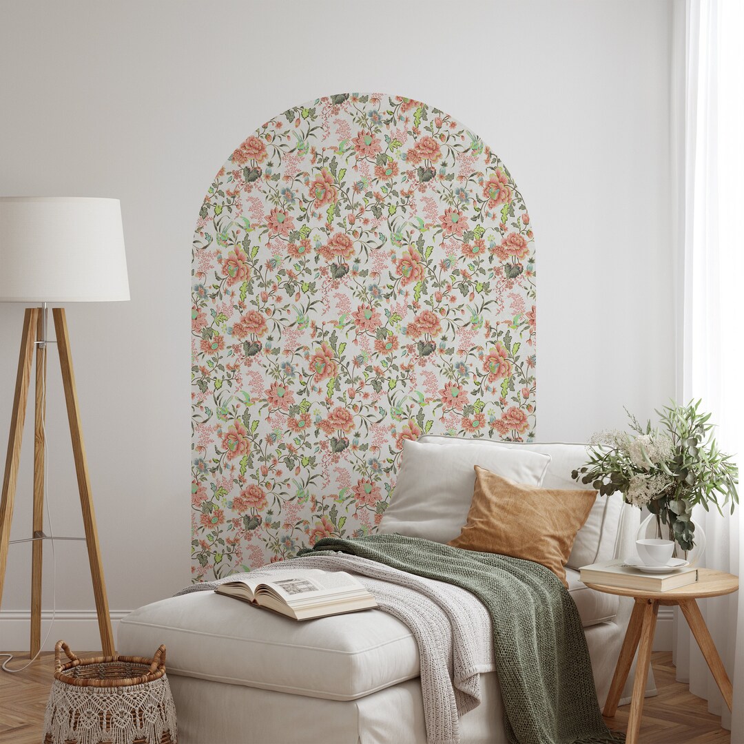 Spring Flowers Wall Decal Watercolor Flowers Wall Art Arch - Etsy