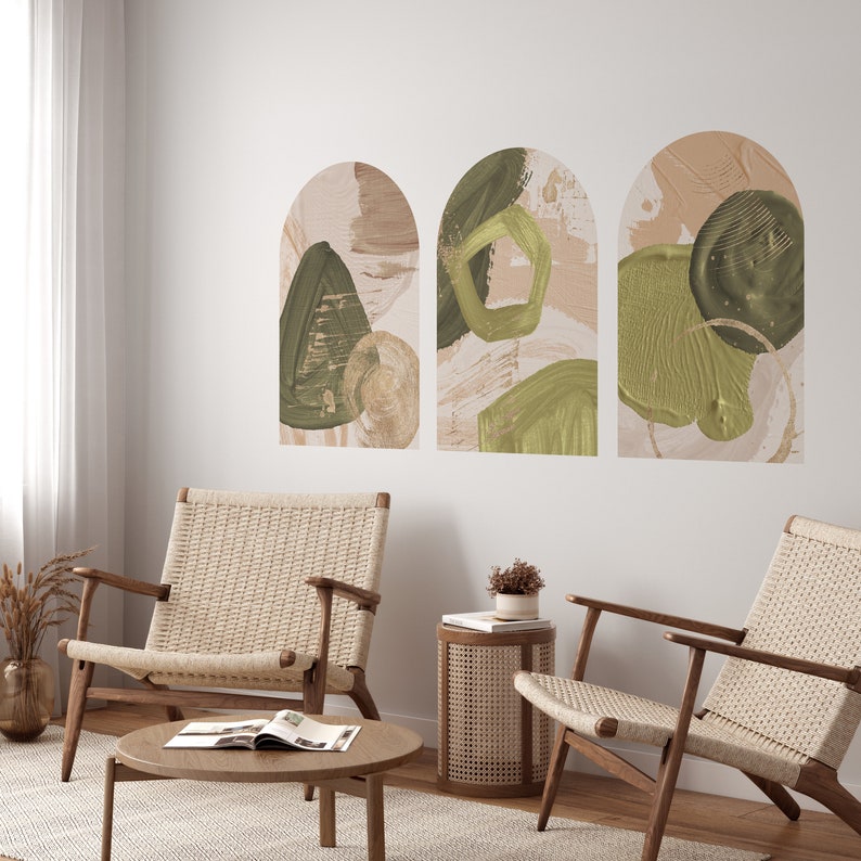 Acrylic Paint Brush Strokes Arch Decal Set Boho Wall Art Etsy