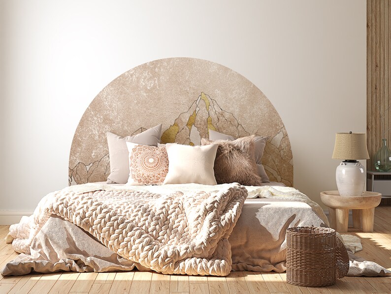 Headboard Wall Stickers Removable Boho Arch Decal Color - Etsy
