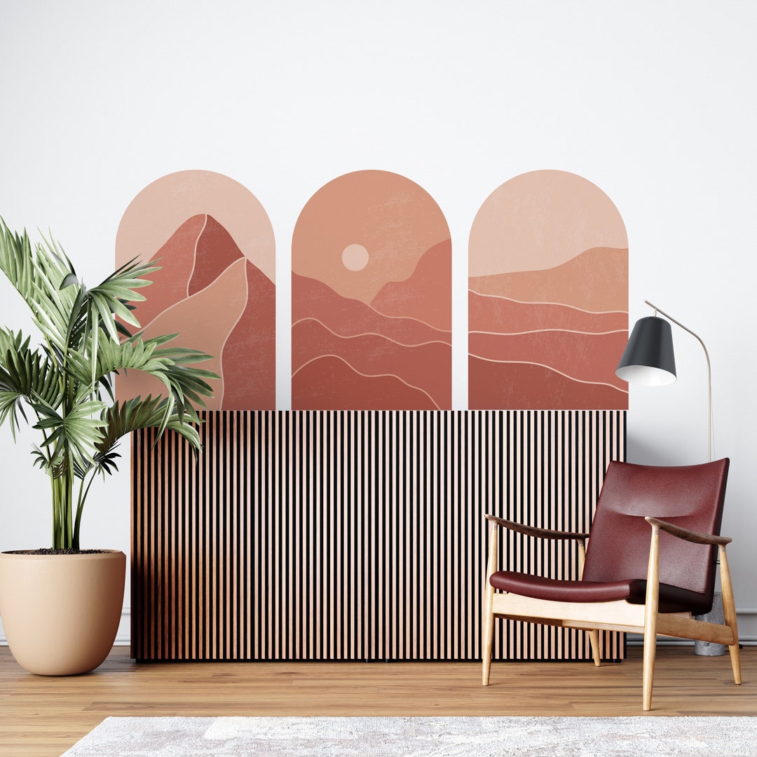 Landscape Boho Wall Arch Decal | Boho Wall Art Sticker | Abstract ...