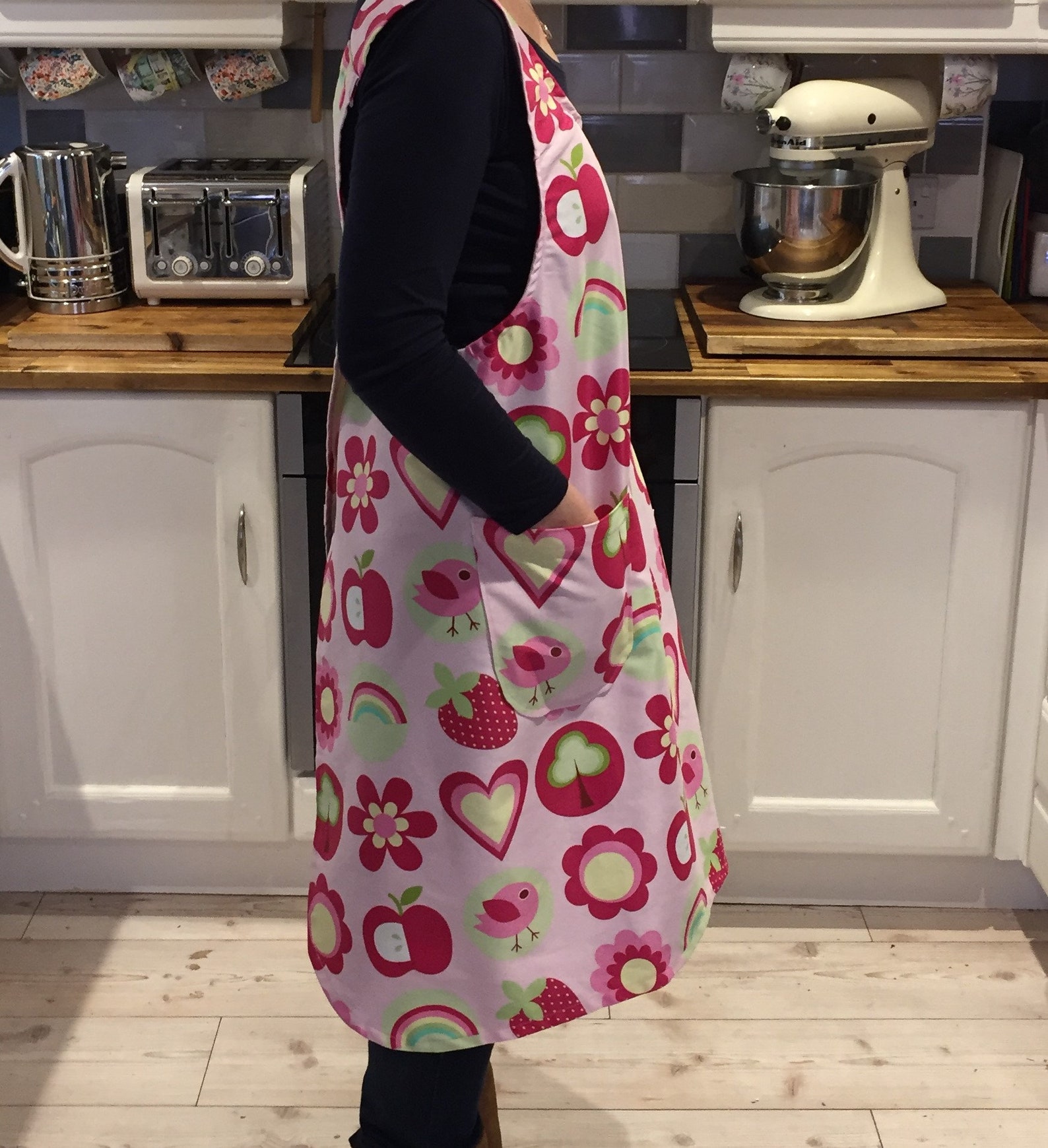 Japanese style crossover apron/housecoat in colourful kitsch Etsy
