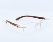 Classic quot Vintage Retro gold brown wood glasses