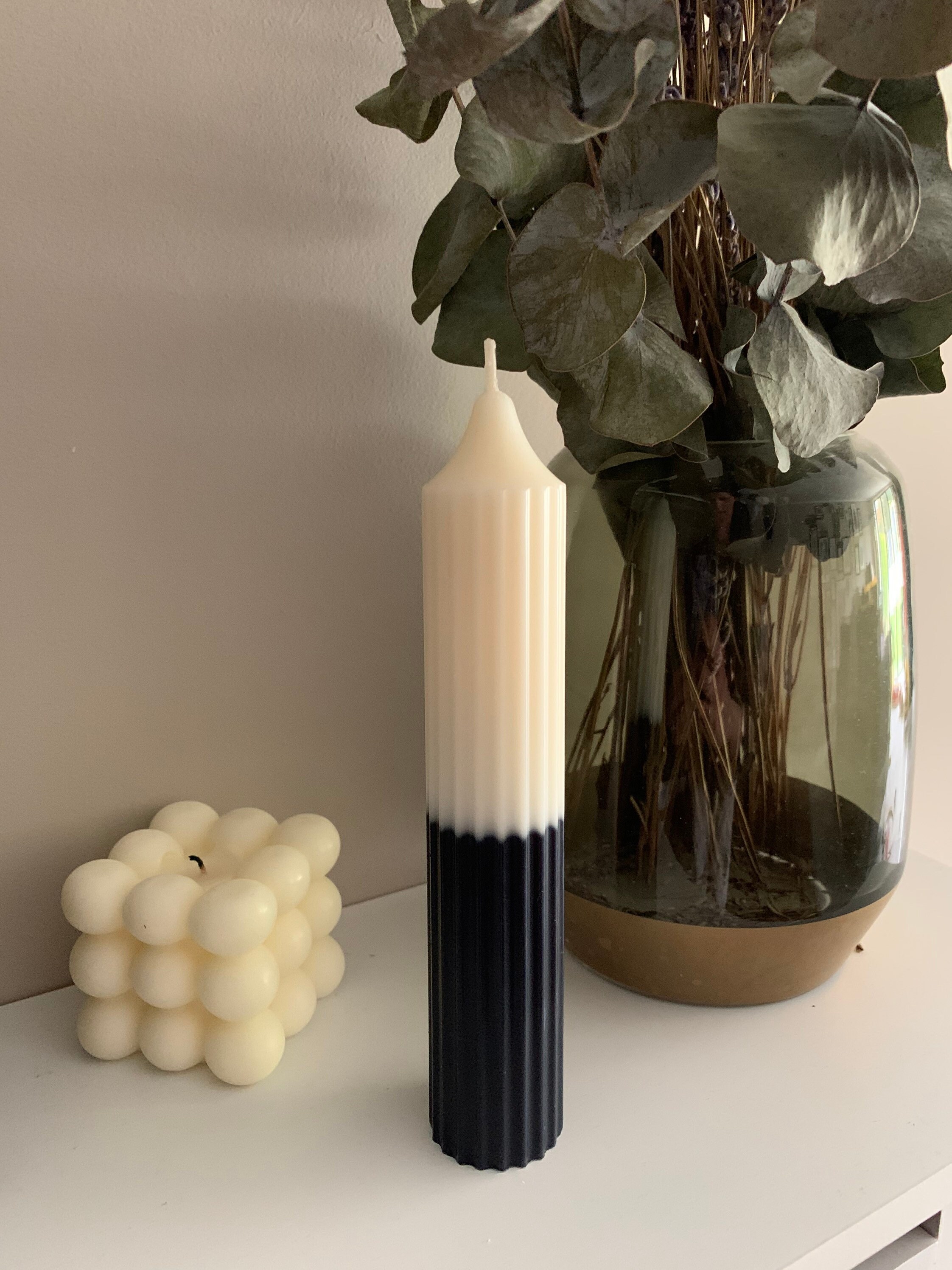 Medium Pillar Candle Ribbed Pillar Candle Pillar Soy Etsy UK