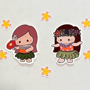 Hula Girl Stickers 3 — cute kawaii sticker