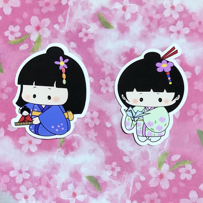 Japanese Girls Day Stickers Cute Kawaii Sticker Etsy