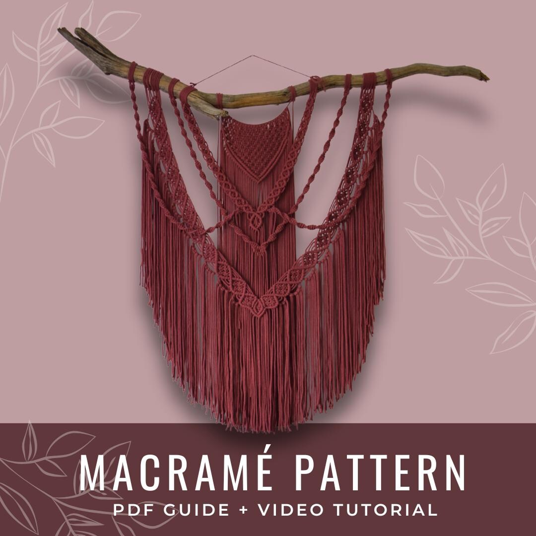 Macrame Pattern Paper Macramé Pattern PDF | Large Wall Hanging | Step-by-step Guide + Knot ...