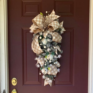 Christmas swag with jingle bells for front porch, winter Christmas jingle bell decor, Christmas fireplace swag, winter swag wreath