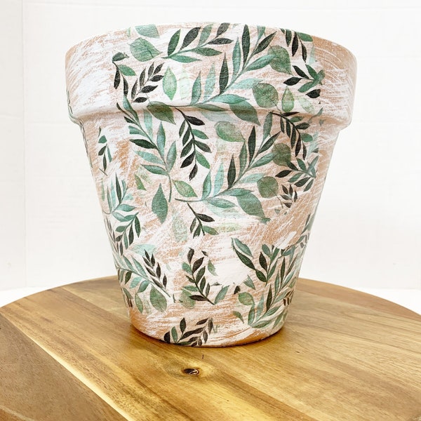 Decoupage Flower Pot Etsy