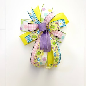 Indoor/outdoor Easter bow, Easter lantern bow, Easter egg bow, mailbox bow, Easter gift, front door bow, wreath bow, gift bow, Easter decor