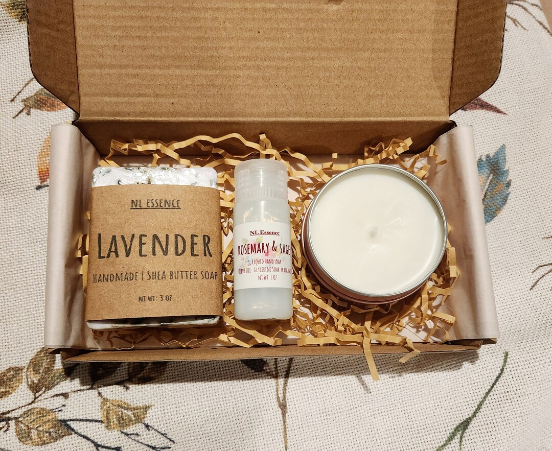 Self Care Gift Set/ Bath Gift Set With Organic Soap and Soy Candle ...