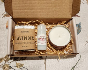 Self Care Gift Set/ Bath Gift Set with Organic Soap and Soy Candle/ Wedding Spa Gift